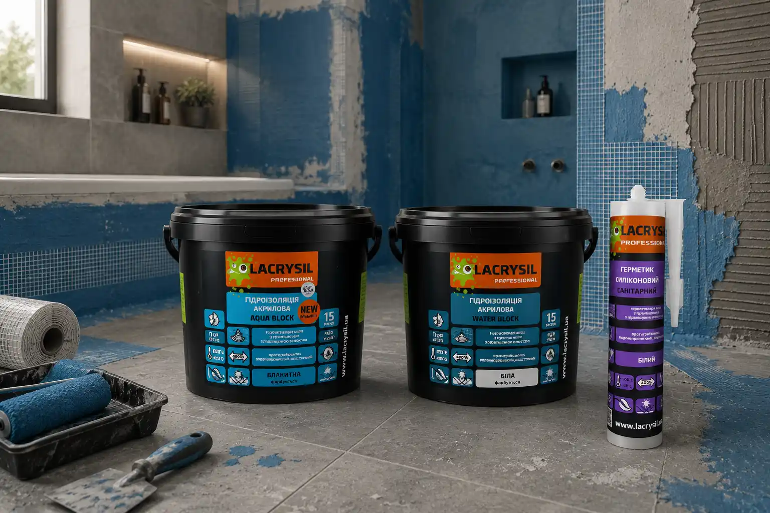 Акрилова гідроізоляція Lacrysil Aqua Block
